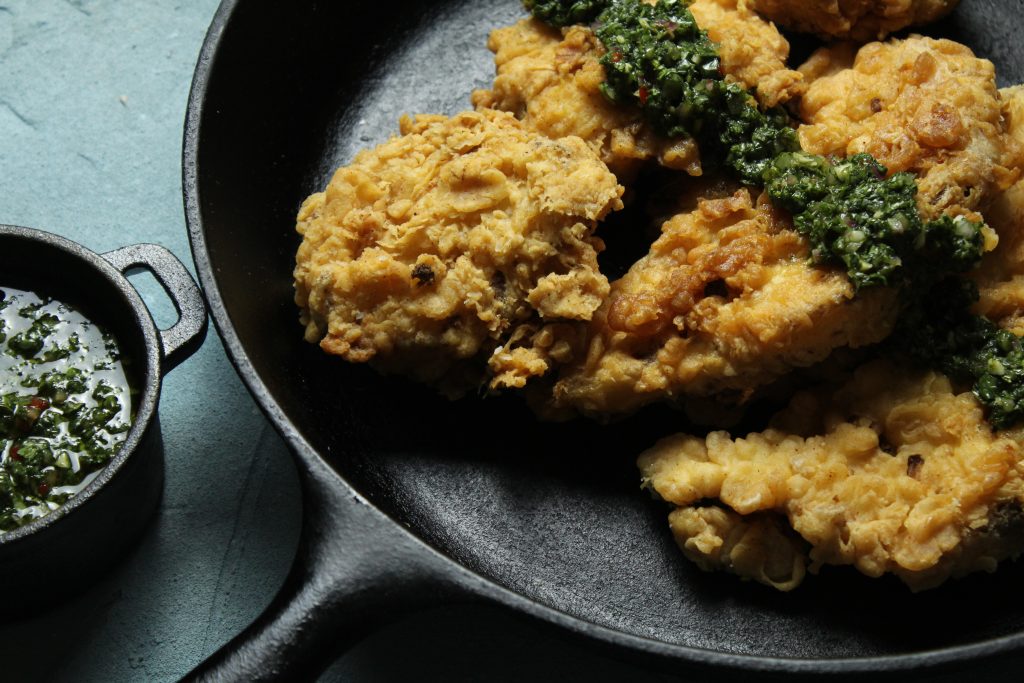 Chicken Fried Cauliflower Steaks With Chimichurri Where Carnivores